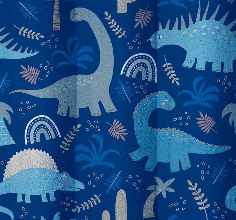 Tapete dinosaurier in blautönen - TenStickers