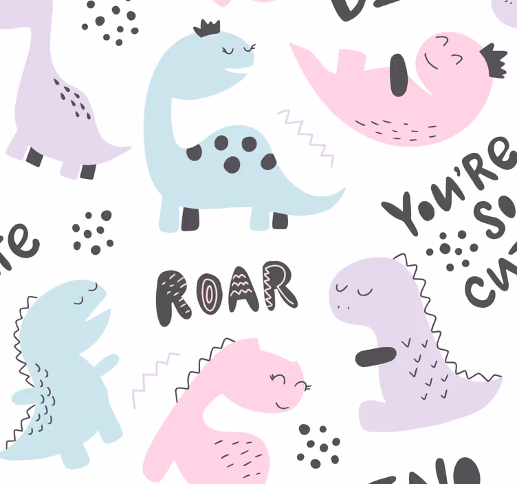 Tapete dinosaurier prinzessin dino - TenStickers