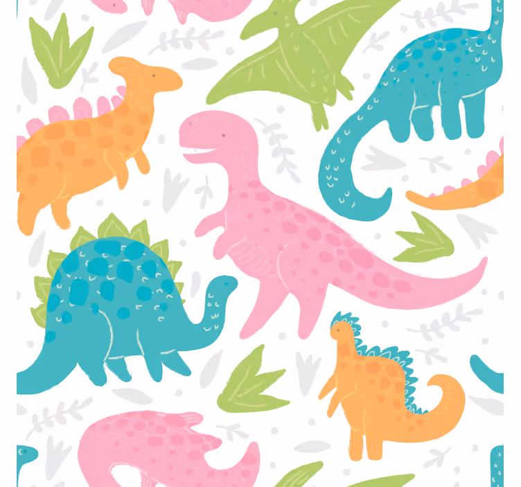 Tapete dinosaurier in pastellfarben - TenStickers