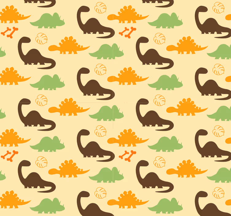 Tapete dinosaurier mit beigem hintergrund - TenStickers