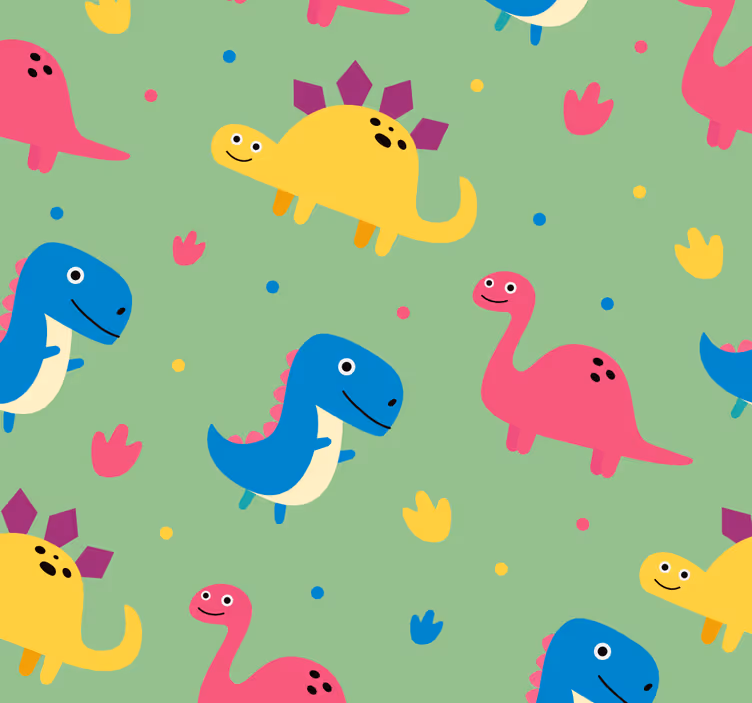 Tapete dinosaurier im bunten stil - TenStickers