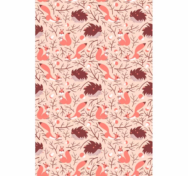 Tapete dinosaurier eichhörnchen und igel - TenStickers