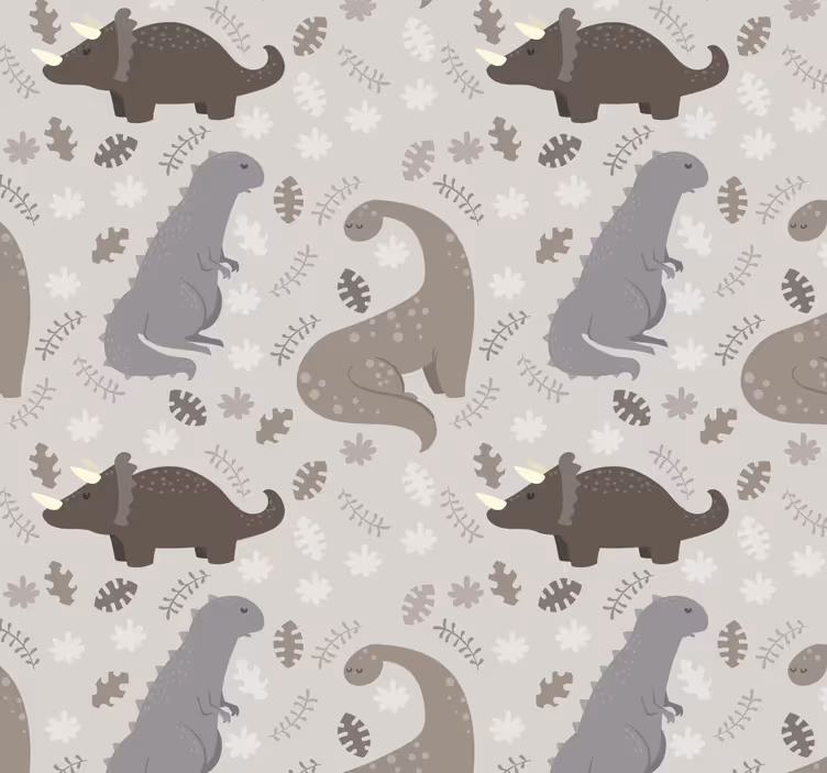 Tapete dinosaurier graues muster - TenStickers