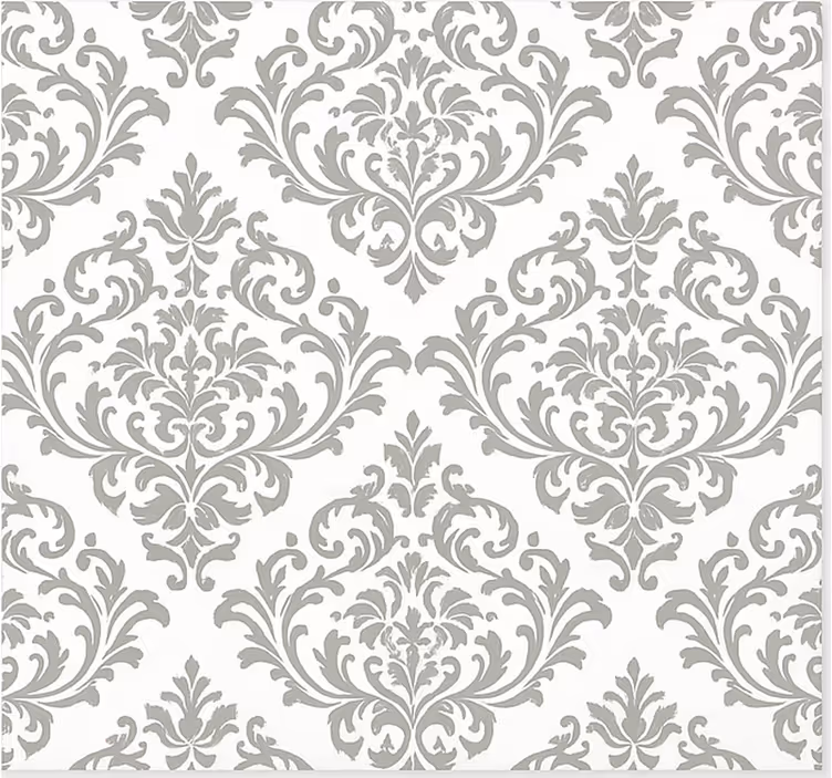 Wohnzimmer tapete barock graues muster - TenStickers