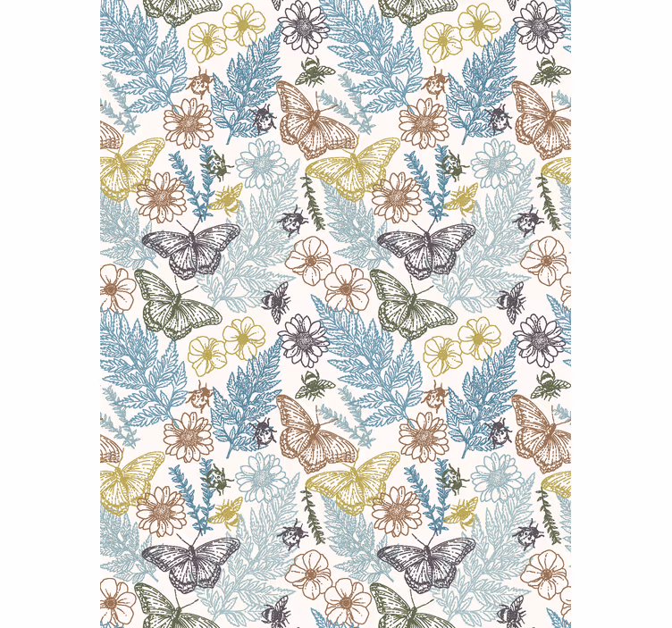 Tapete küche im vintage-blumenstil - TenStickers