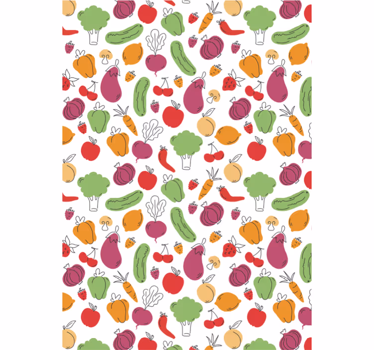 Tapete küche früchte und gemüse - TenStickers