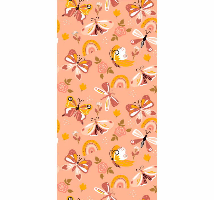 Tapete modern schmetterlinge und regenbögen boho-muster - TenStickers