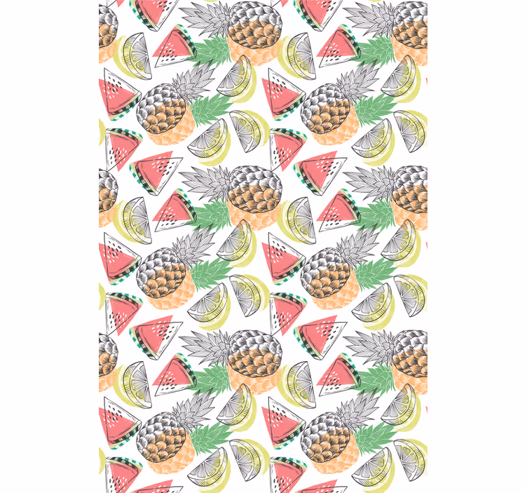 Tapete modern buntes muster mit sommerfrüchten - TenStickers