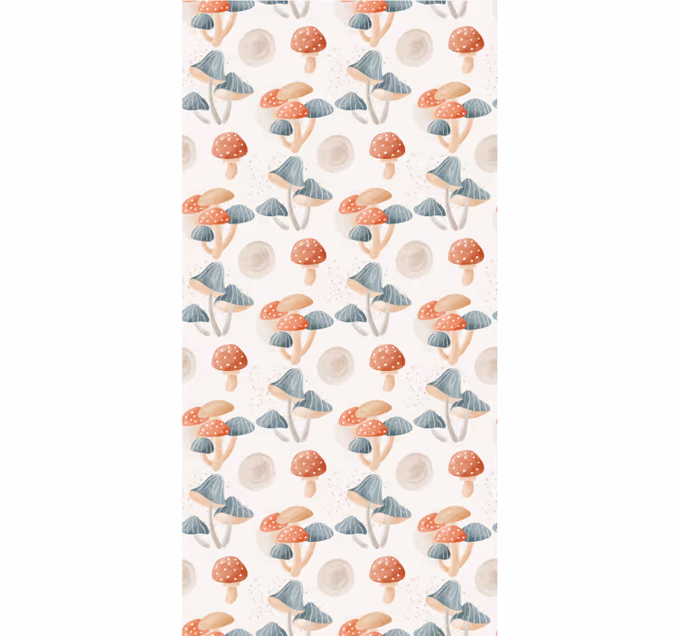 Tapete modern mit aquarell-pilzmuster - TenStickers