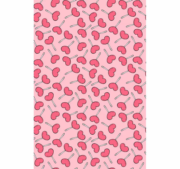 Tapete modern herzförmige lollipops - TenStickers