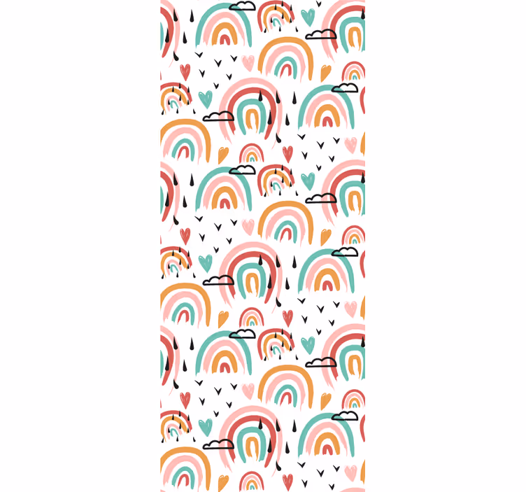 Tapete kinderzimmer mit lebhaftem regenbogenmuster - TenStickers