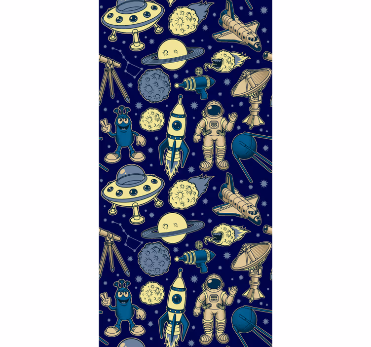Tapete kinderzimmer mit weltraumfiguren - TenStickers