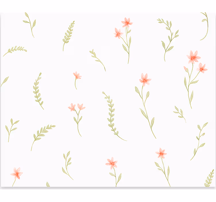 Tapete kinderzimmer mit pastellfarbenen wiesenblumen - TenStickers