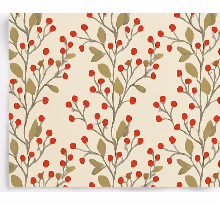 Tapete esszimmer beeren florale blätter - TenStickers