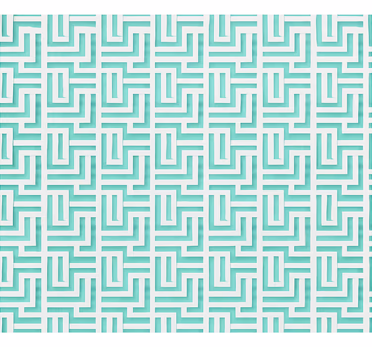 Tapete esszimmer mit blauem geometrischem quadrateffekt - TenStickers
