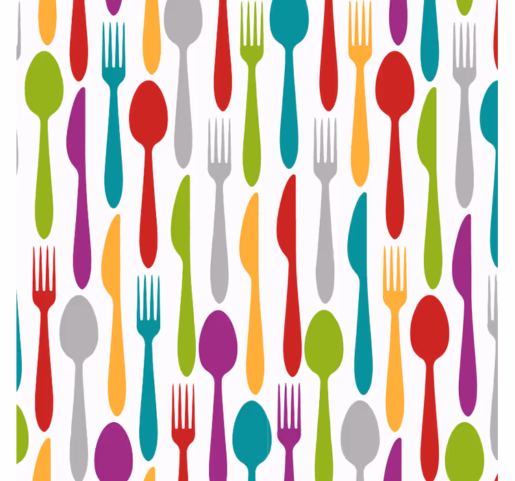 Tapete küche mit essutensilien design - TenStickers
