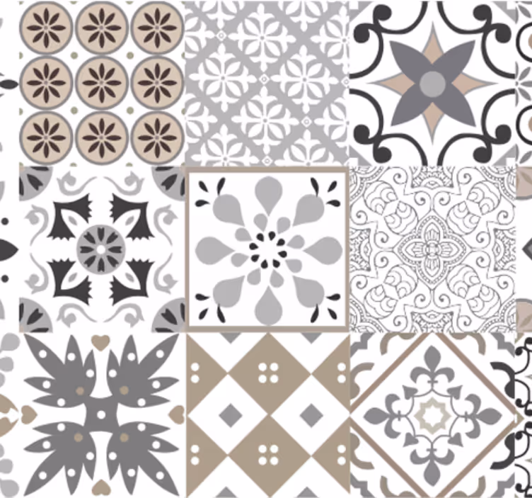 Tapete küche graues mosaik - TenStickers