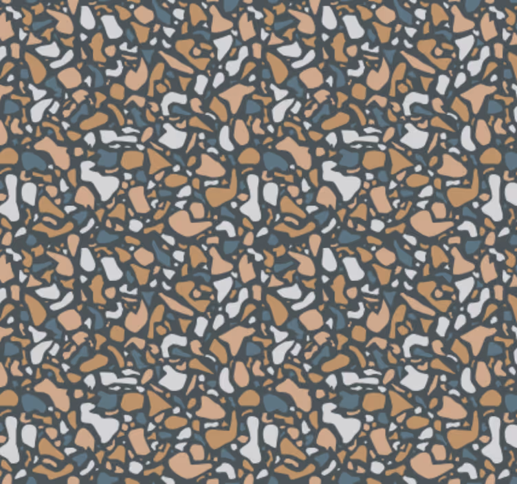 Tapete küche in braun und blauem terrazzo - TenStickers