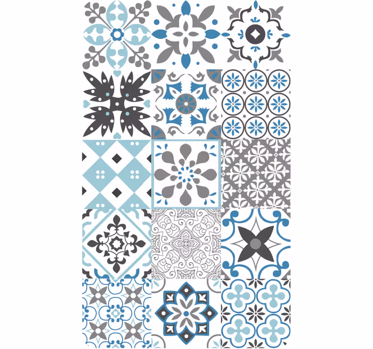 Tapete küche blaues mosaik - TenStickers