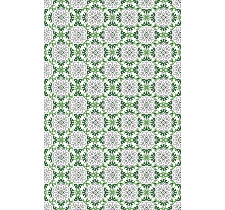 Tapete küche grünes florales mosaik - TenStickers