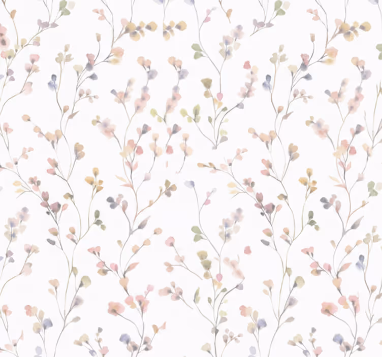 Wohnzimmer tapete aquarell wiesenzweig - TenStickers