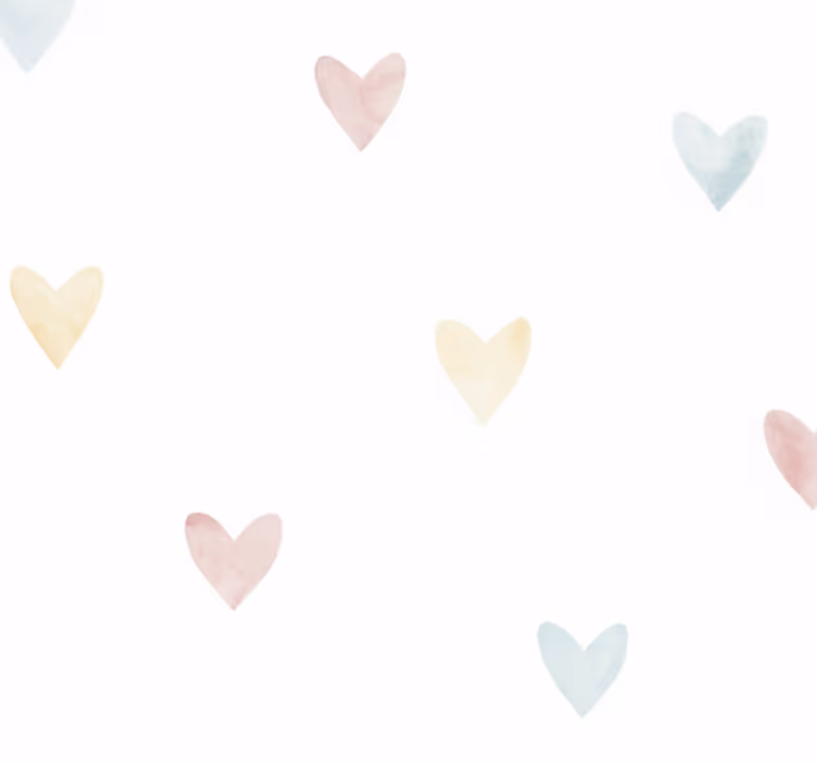 Tapete hochzeit aquarell pastellherzen - TenStickers