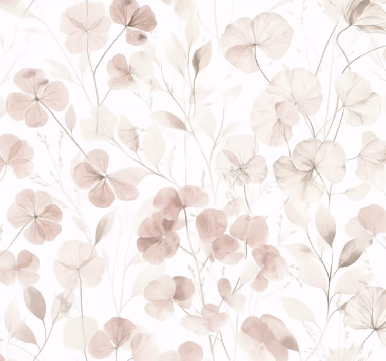 Wohnzimmer tapete aquarell pressblüten - TenStickers