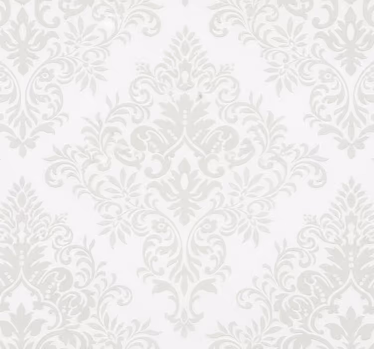 Wohnzimmer tapete klassisches weiß damast - TenStickers