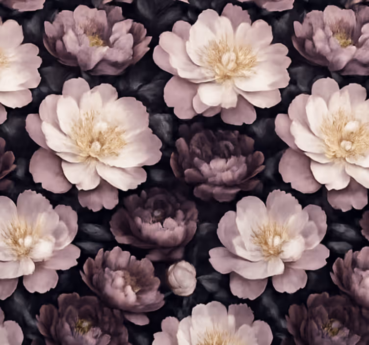 Wohnzimmer tapete dunkle blumenmuster - TenStickers