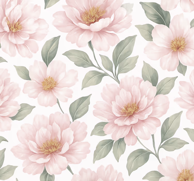 Wohnzimmer tapete pastell pfingstrose floral - TenStickers