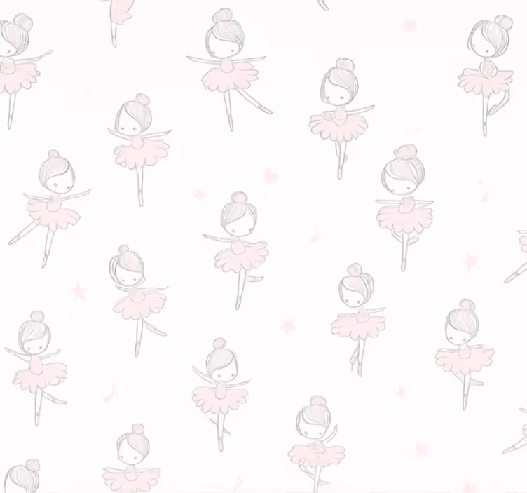 Wohnzimmer tapete mit süßer ballerina - TenStickers