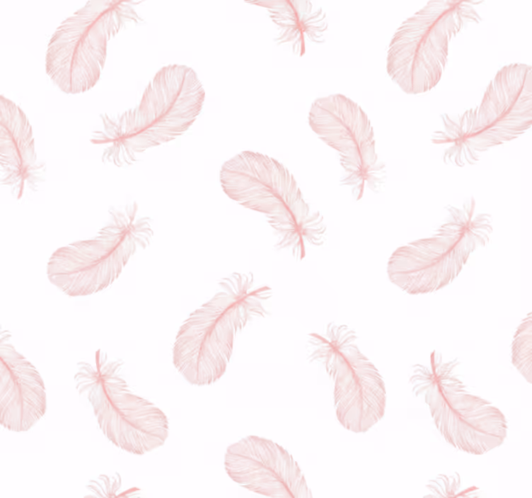 Wohnzimmer tapete mit pinkem federdesign - TenStickers