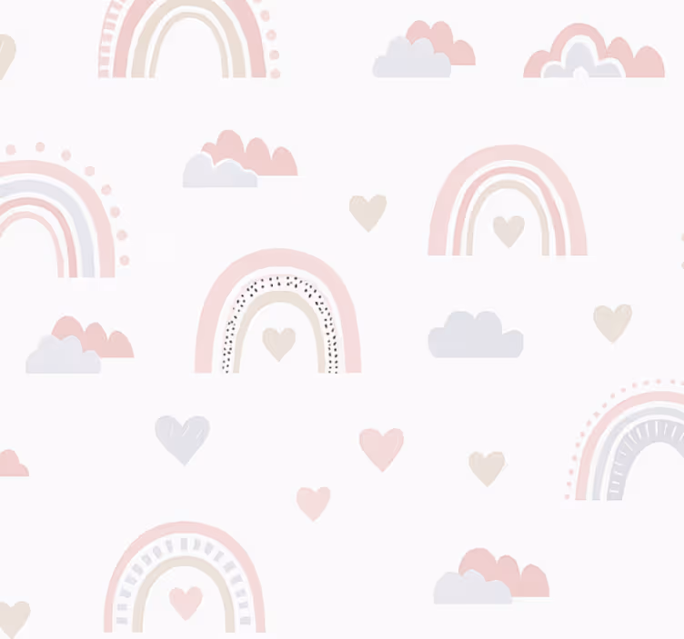 Tapete kinderzimmer rosa regenbogen design - TenStickers