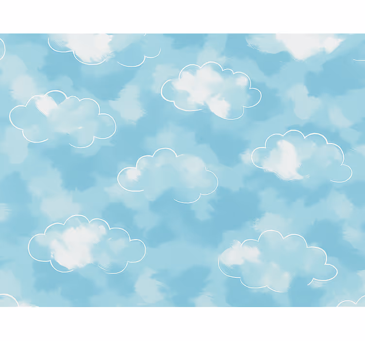 Tapete kinderzimmer weiche kinderwolken - TenStickers