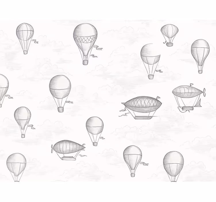 Tapete klassisch vintage himmel & luftschiffe - TenStickers