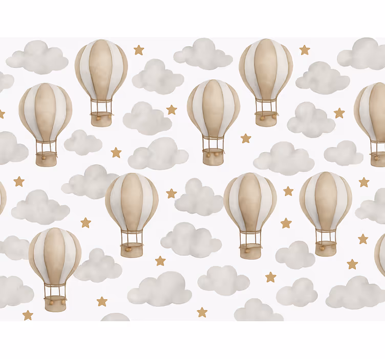 Babyzimmer tapete mit sternenballons - TenStickers