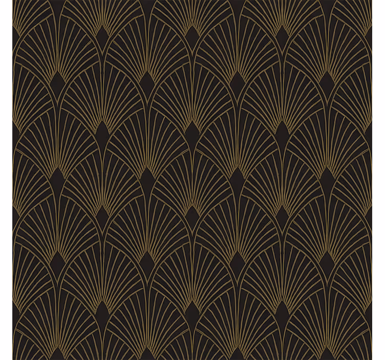 Geometrische tapete im goldenen fächerdesign - TenStickers