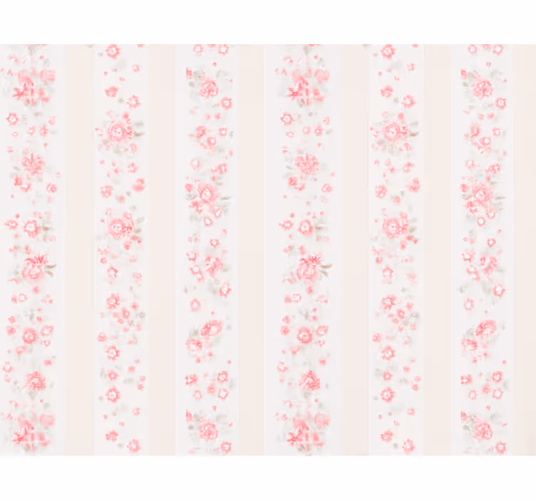 Tapete kinderzimmer pink retro blumenstreifen - TenStickers