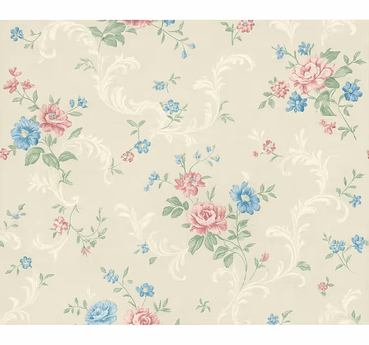 Tapete hochzeit einfaches blumenmuster - TenStickers