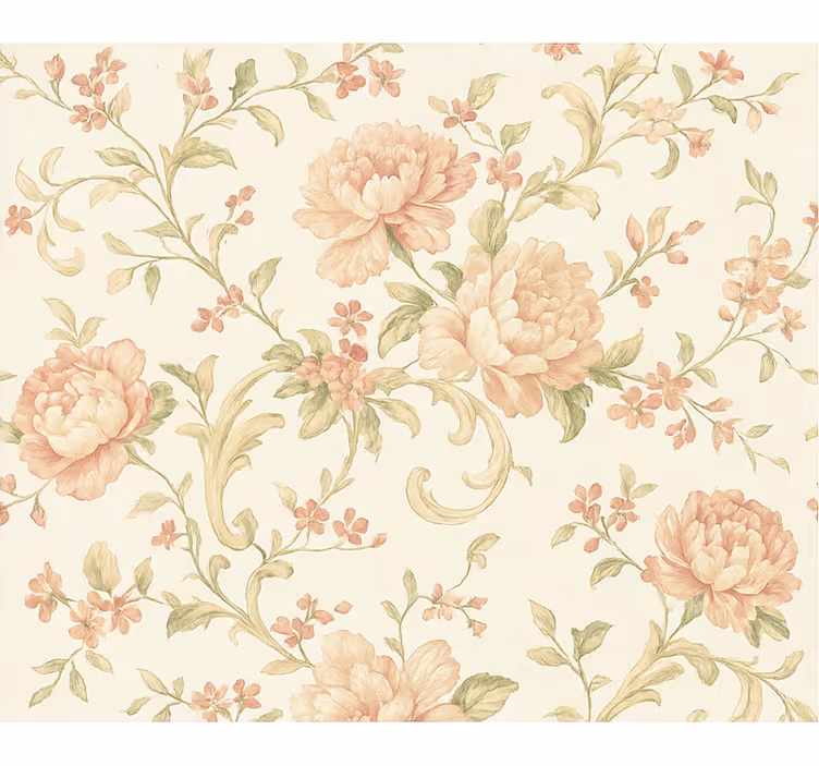 Tapete hochzeit mit zartrosa vintage blumenmuster - TenStickers