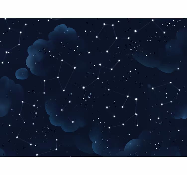 Tapete hochzeit navyblauer himmel mit sternen - TenStickers