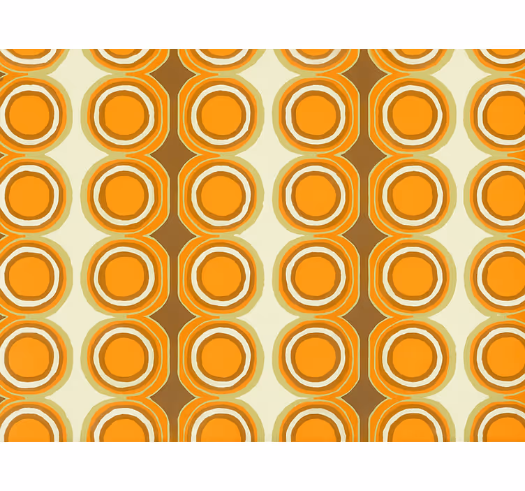 Wohnzimmer tapete retro oranges kreise design - TenStickers