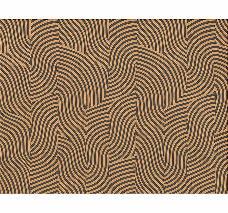 Wohnzimmer tapete moderne schwarze und orange linien - TenStickers