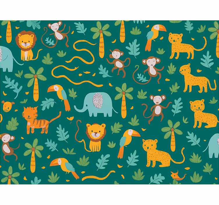 Tapete kinderzimmer süßes einfaches dschungeldesign - TenStickers