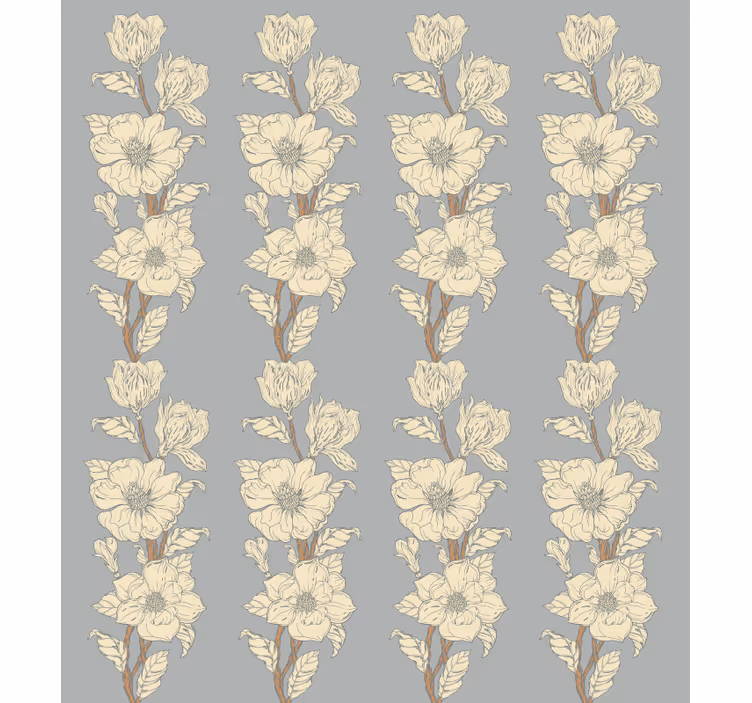 Blumentapete im neuen nostalgischen stil magnolia - TenStickers