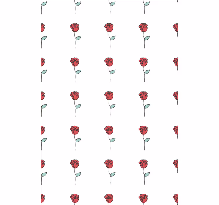 Blumentapete mit süßem roten rosenlinien-design - TenStickers