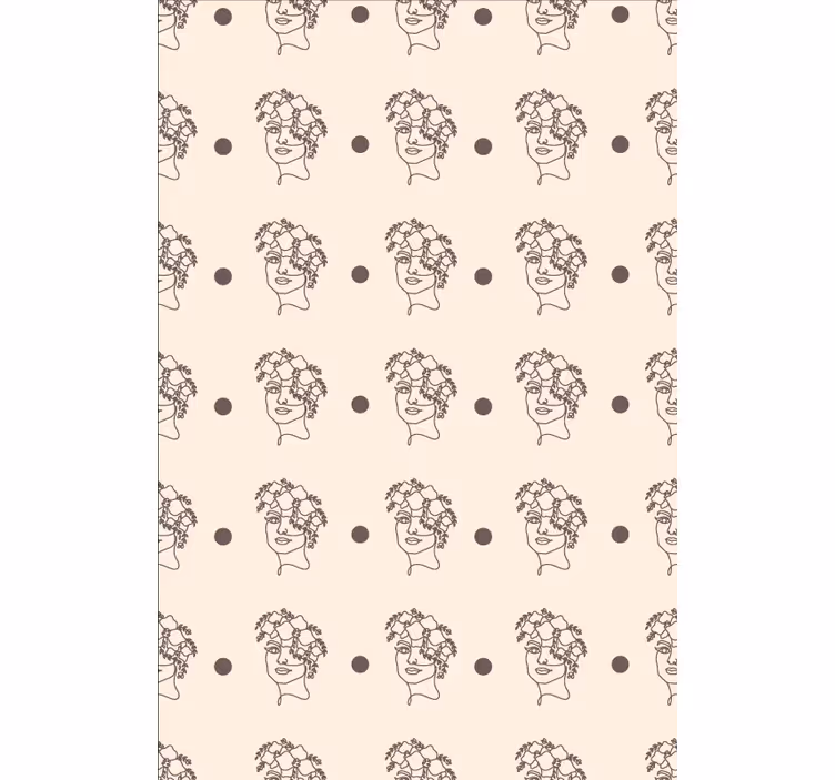 Blumentapete silhouette minimalistisch süße frau floral - TenStickers
