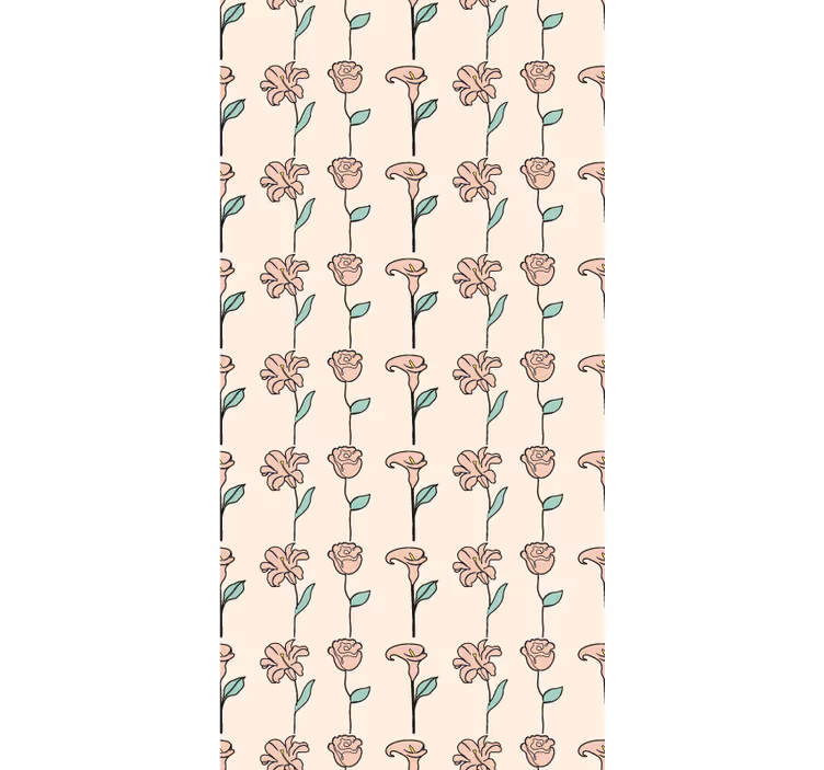 Tapete florale ornamente im minimalistischen design - TenStickers