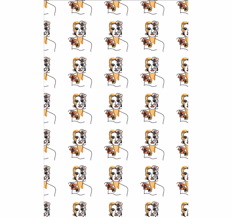 Tapete florale ornamente mit minimalistischen orchideen - TenStickers