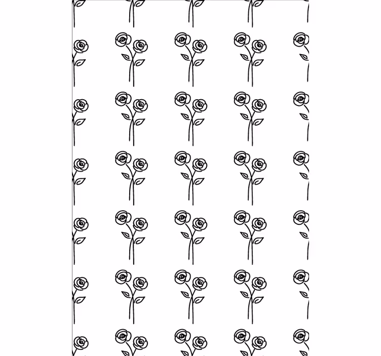 Tapete florale ornamente im minimalistischen rosendesign - TenStickers